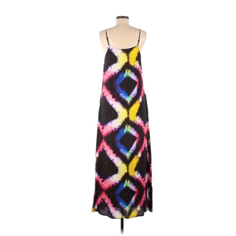Busayo Collective Multicolor Tie Dye Retro Sleeveless Maxi Slip Dress Size Small - Picture 5 of 7